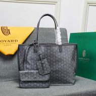 Goyard Anjou Reversible Tote In Goyardine Calfskin Grey