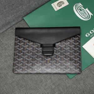 Goyard Goyardine Envelope Clutch Black/Brown