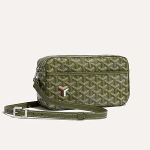 Goyard Cap-Vert PM Bag In Goyardine Canvas with Exclusive Kaki Logo Green