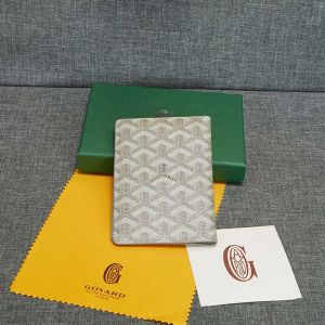 Goyard Goyardine Grenelle Passport Holder Light Grey