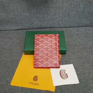 Goyard Goyardine Grenelle Passport Holder Red