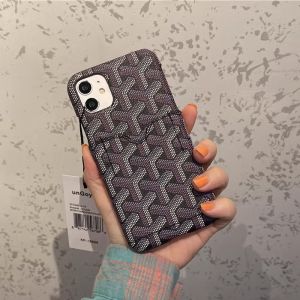 Goyard iPhone Case with Card Case In Goyardine Black