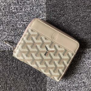 Goyard Matignon PM Wallet In Goyardine Canvas Apricot