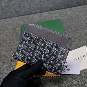 Goyard Goyardine Small Matignon Zip Around Wallet Grey