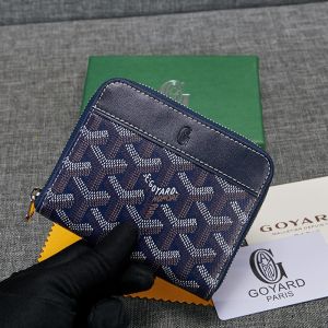 Goyard Goyardine Small Matignon Zip Around Wallet Navy Blue