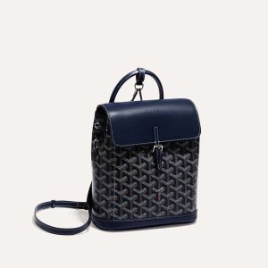 Goyard Mini Alpin Backpack In Goyardine Canvas Navy Blue