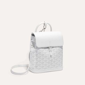 Goyard Mini Alpin Backpack In Goyardine Canvas White