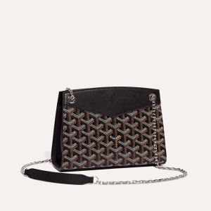 Goyard Mini Rouette Structure Bag In Goyardine Canvas Black/Brown