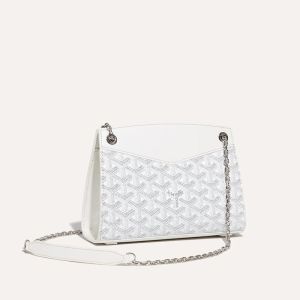 Goyard Mini Rouette Structure Bag In Goyardine Canvas White