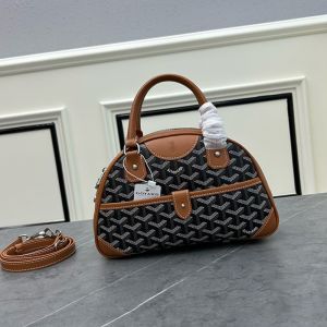 Goyard Mini Saint Jeanne PM Bowler Bag In Goyardine Canvas Brown