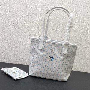 Goyard Mini Saint Louis Reversible Tote In Goyardine Claire-Voie Canvas with Exclusive Kaki Logo Blue