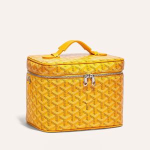 Goyard Muse Vanity Case In Goyardine Canvas Yellow