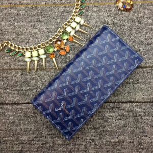 Goyard Goyardine Large Richelieu Bifold Wallet Blue