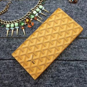 Goyard Richelieu Long Wallet In Goyardine Canvas Yellow