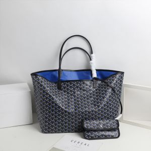 Goyard Saint Louis Reversible Tote In Goyardine Claire-Voie Canvas Blue