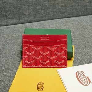 Goyard Goyardine Saint Sulpice Card Holder Red