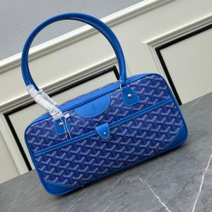 Goyard Saint Martin Bag In Goyardine Canvas Blue