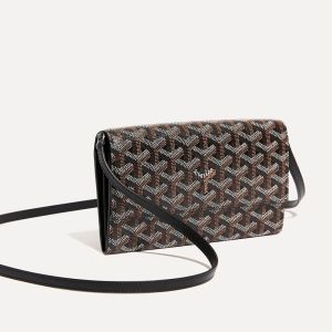 Goyard Varenne Continental Wallet In Goyardine Canvas Black/Brown