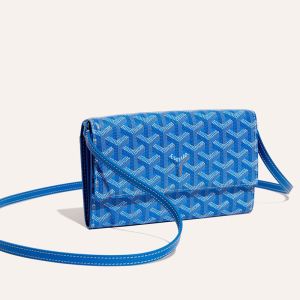 Goyard Varenne Continental Wallet In Goyardine Canvas Blue