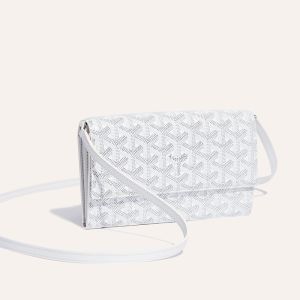 Goyard Varenne Continental Wallet In Goyardine Canvas White