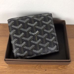 Goyard Goyardine Victoire Small Bifold Wallet Black