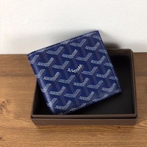 Goyard Goyardine Victoire Small Bifold Wallet Navy Blue