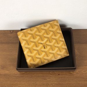 Goyard Goyardine Victoire Small Bifold Wallet Yellow