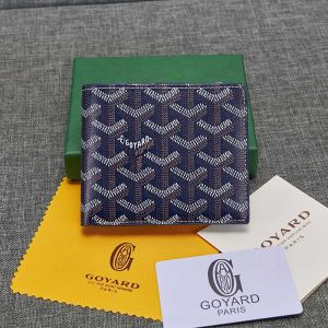 Goyard Goyardine Small Victoire Bifold Wallet Navy Blue