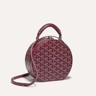 Goyard Alto Hatbox Trunk Bag In Goyardine Canvas Burgundy