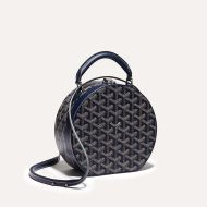 Goyard Alto Hatbox Trunk Bag In Goyardine Canvas Navy Blue