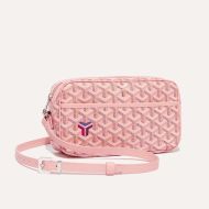 Goyard Cap-Vert PM Bag In Goyardine Canvas with Exclusive Kaki Logo Pink