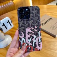 Goyard Goyardine Saint Louis Letteres Camouflage iPhone Case Black/Pink