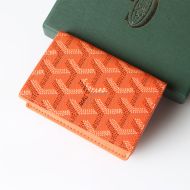 Goyard Malesherbes Card Wallet In Goyardine Canvas Orange