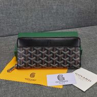 Goyard Goyardine Large Matignon Zip Around Wallet Black