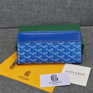 Goyard Goyardine Large Matignon Zip Around Wallet Blue