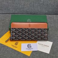 Goyard Goyardine Large Matignon Zip Around Wallet Brown