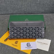 Goyard Goyardine Large Matignon Zip Around Wallet Grey