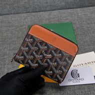 Goyard Goyardine Small Matignon Zip Around Wallet Brown