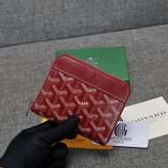 Goyard Goyardine Small Matignon Zip Around Wallet Burgundy