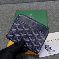 Goyard Goyardine Small Matignon Zip Around Wallet Navy Blue