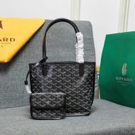 Goyard Mini Anjou Reversible Tote In Goyardine Calfskin Black