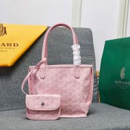 Goyard Mini Anjou Reversible Tote In Goyardine Calfskin Pink