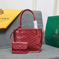 Goyard Mini Anjou Reversible Tote In Goyardine Calfskin Red