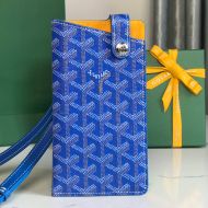 Goyard Montmartre GM Case In Goyardine Canvas Blue