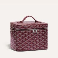 Goyard Muse Vanity Case In Goyardine Canvas Burgundy