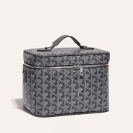 Goyard Muse Vanity Case In Goyardine Canvas Grey