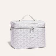 Goyard Muse Vanity Case In Goyardine Canvas White