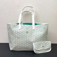 Goyard Saint Louis Reversible Tote In Goyardine Claire-Voie Canvas with Exclusive Kaki Logo Green