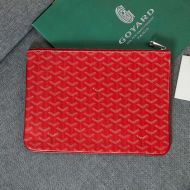 Goyard Senat Pouch In Goyardine Canvas Red