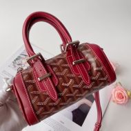 Goyard Mini Croisiere Bag In Goyardine Canvas Burgundy